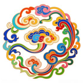 多彩传统云纹图案