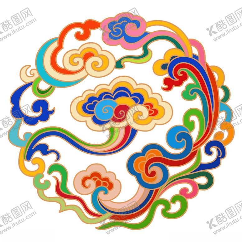 编号：81641304102104457958【酷图网】源文件下载-多彩传统云纹图案