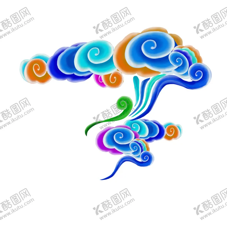 编号：71477009110339039925【酷图网】源文件下载-彩色祥云元素
