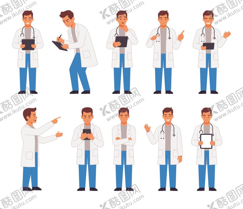 编号：99383804132218138831【酷图网】源文件下载-卡通医生插画