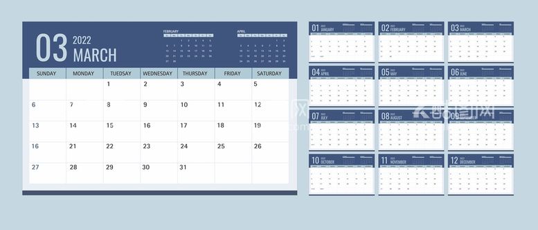 编号：95237410110338069834【酷图网】源文件下载-2022台历