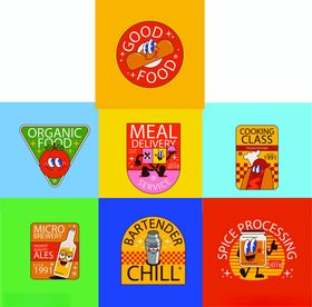 趣味卡通形象贴纸LOGO标志