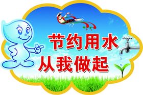 节约用水标志背景温馨提示滴