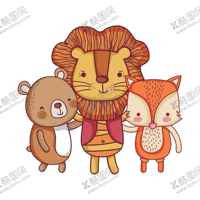 编号：91466803300425293635【酷图网】源文件下载-手绘淡彩动物