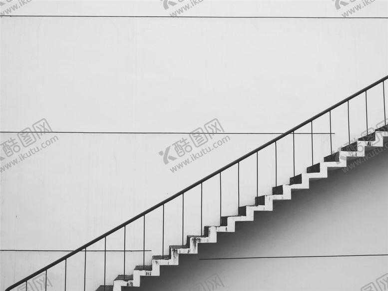 编号：16480709130151234543【酷图网】源文件下载-白色墙上的扶梯