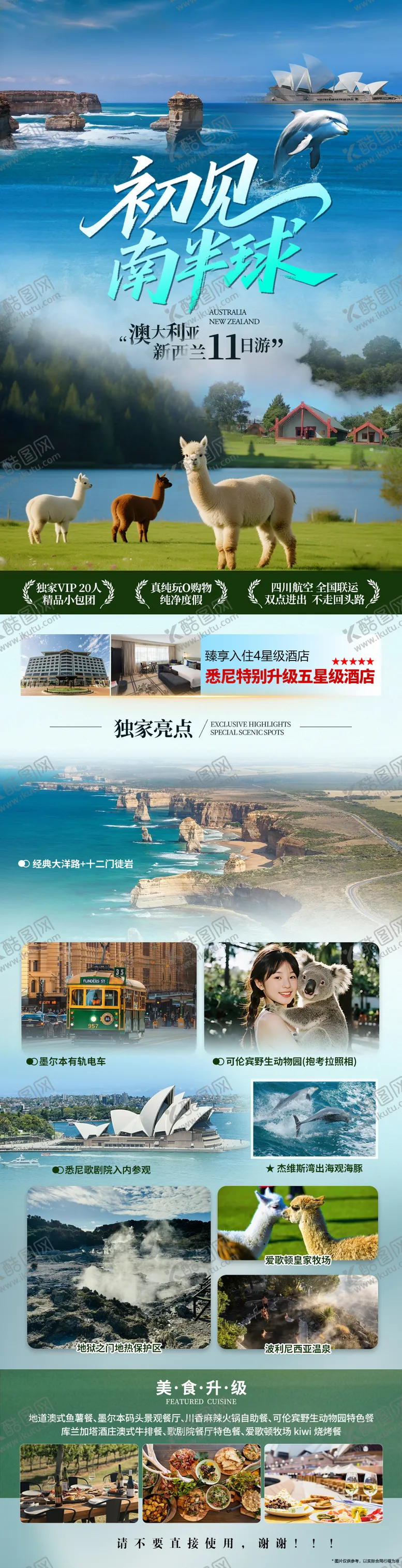 编号：74748009112134392298【酷图网】源文件下载-初见南半球澳新之旅长图海报