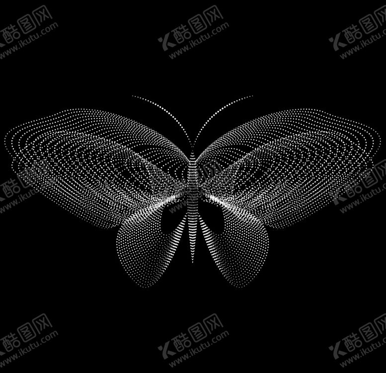 编号：72352805131420151931【酷图网】源文件下载-黑白圆点蝶