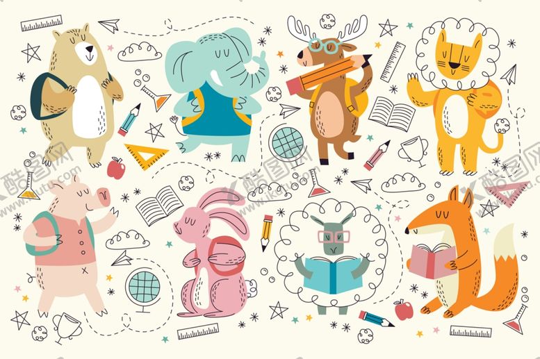 编号：66859310011222572322【酷图网】源文件下载-可爱手绘儿童画背景底纹