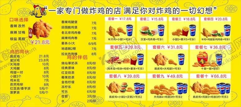 编号：77653810182125114259【酷图网】源文件下载-炸鸡菜单灯片