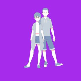 手绘情侣恋人