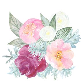 北欧小清新水彩花朵插画