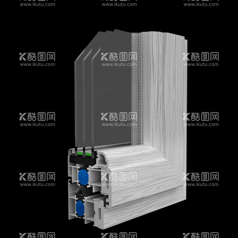 编号：18543609190850210128【酷图网】源文件下载- 系统窗 铝合金 样角 剖面 