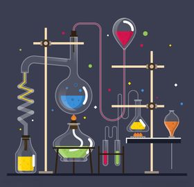 矢量卡通科学实验