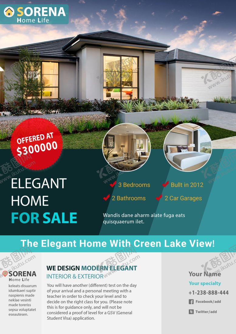 编号：93592709210035279041【酷图网】源文件下载-房地产酒店民宿短租中介海报传单