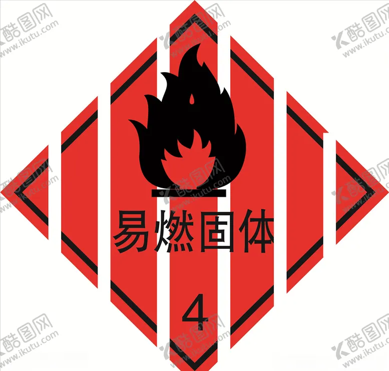 编号：21628904220847194044【酷图网】源文件下载-危险货物包装标志易燃固体