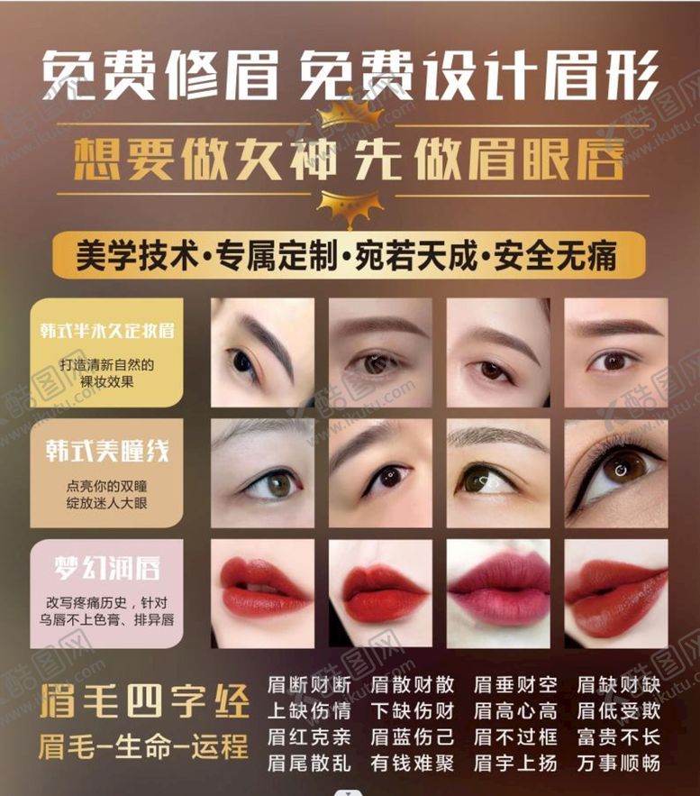 编号：38647509160741227950【酷图网】源文件下载-眉眼唇眉毛运势眉毛四字经