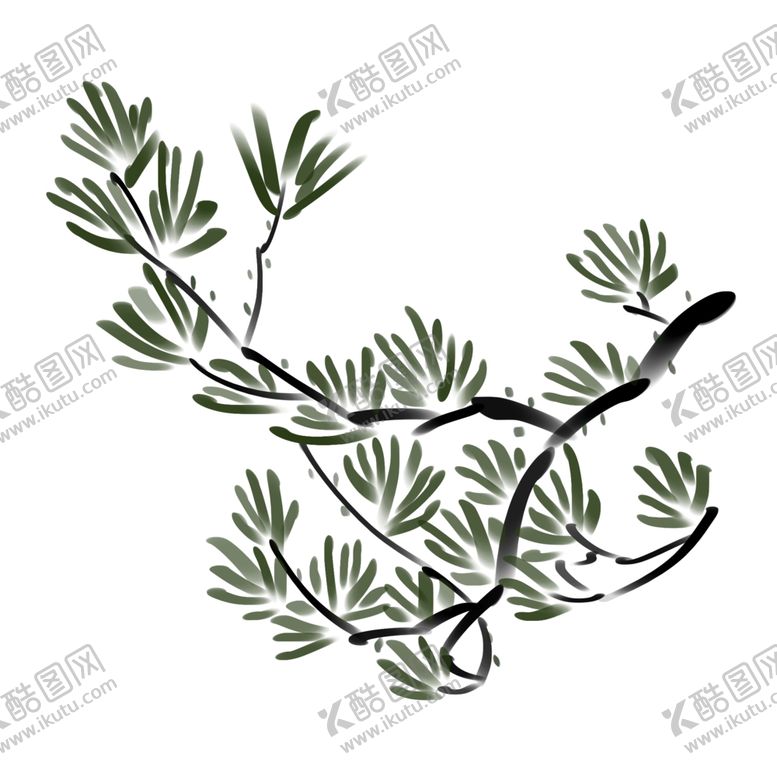 编号：29270509272111491461【酷图网】源文件下载-水墨中国风迎客松
