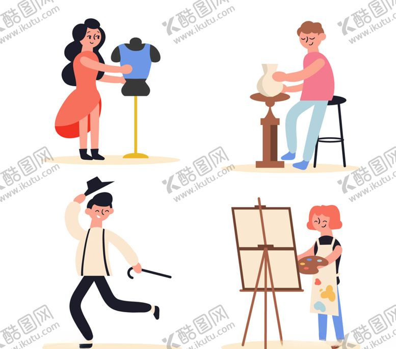 编号：77186510240240103767【酷图网】源文件下载-不同职业人物矢量图