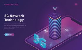 5G背景模板展板背景制度活动架科技图片