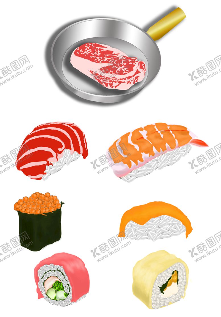 编号：10824709260120114195【酷图网】源文件下载-寿司美食插画