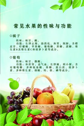 常见水果的性味与功能