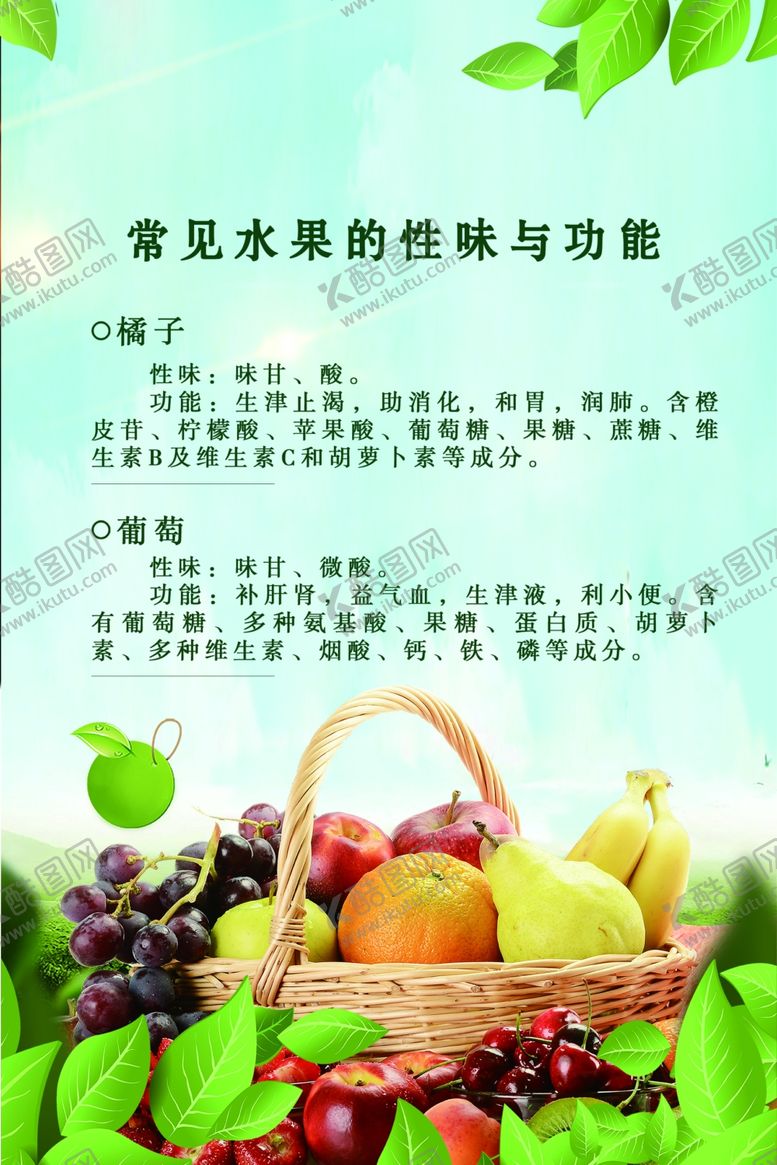 编号：58026507070018096860【酷图网】源文件下载-常见水果的性味与功能