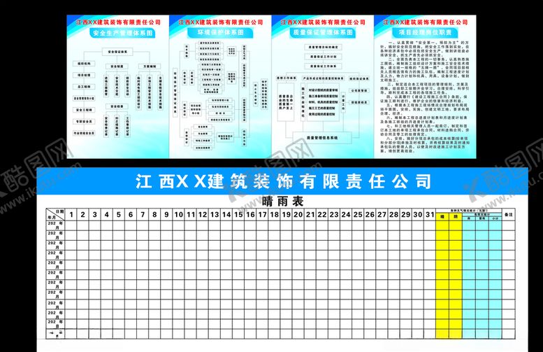 编号：97491009230901317645【酷图网】源文件下载-项目部制度牌