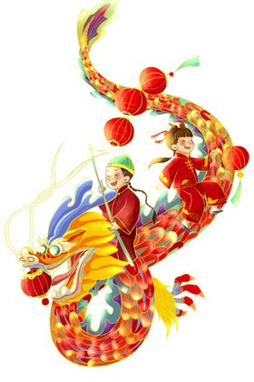 新年春节元宵节元宵龙戏灯