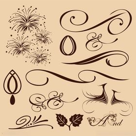 复古花卉装饰设计元素