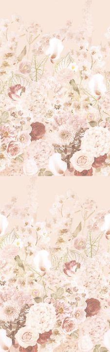 手绘定位百合数码印花大牌花