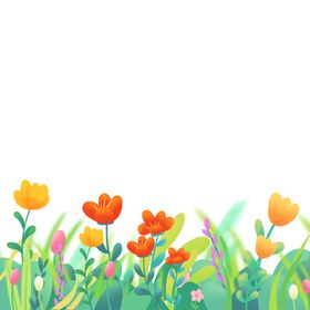 花草底边装饰春天花草绿植