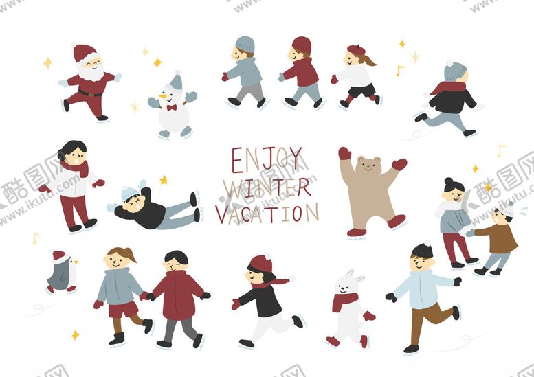 编号：68662509302202469810【酷图网】源文件下载-冬日欢乐玩耍的孩子们