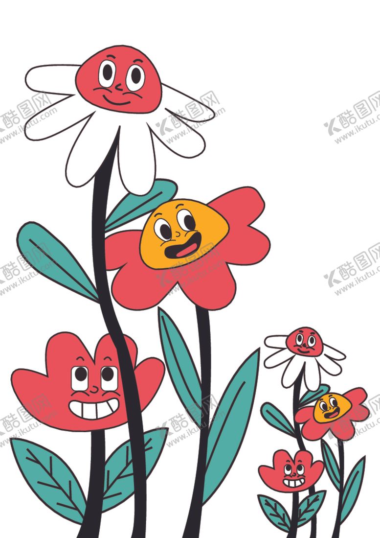 编号：54462212191216384910【酷图网】源文件下载-卡通开花花开简笔画