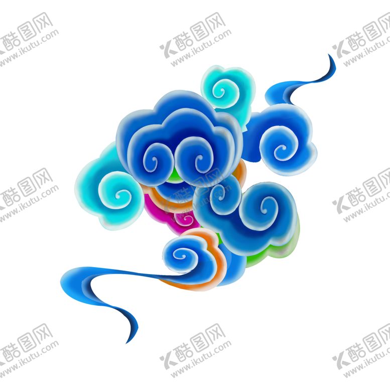 编号：52260105081613049243【酷图网】源文件下载-彩色祥云元素
