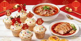 中式节庆美食组合展示