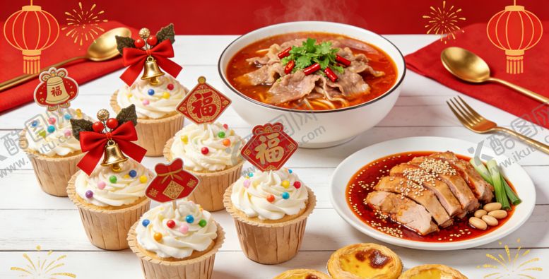 编号：93253204250433353657【酷图网】源文件下载-中式节庆美食组合展示