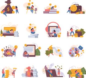 金融理财场景插画