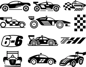 赛车图案设计元素集合