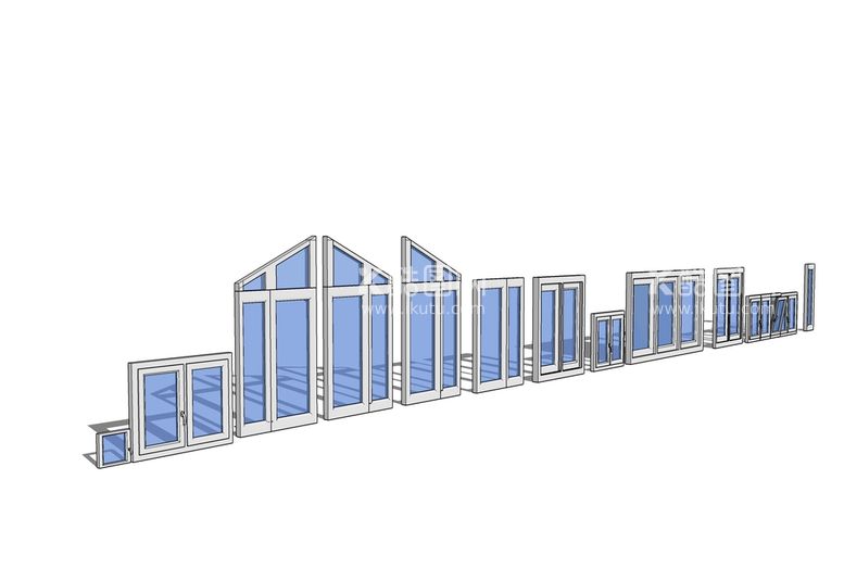 编号：86447211251325072611【酷图网】源文件下载-透光玻璃窗户模型草图大师