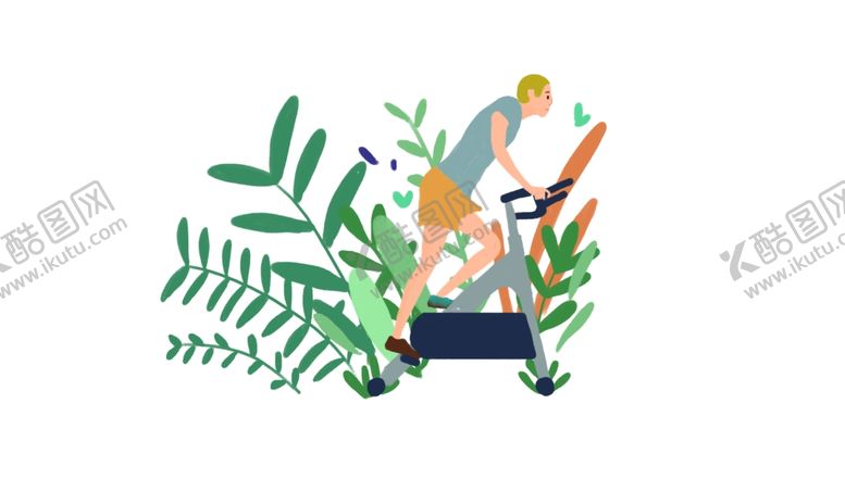 编号：85973309260521001632【酷图网】源文件下载-人物运动插画卡通背景海报素材