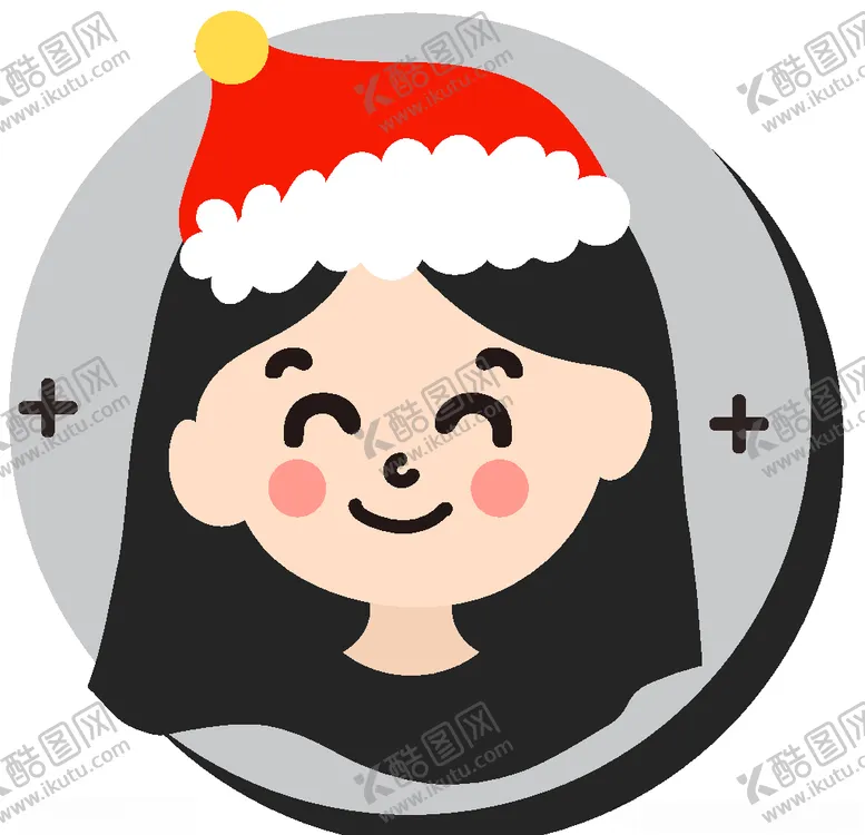 编号：73899104301310263925【酷图网】源文件下载-卡通女孩圣诞帽