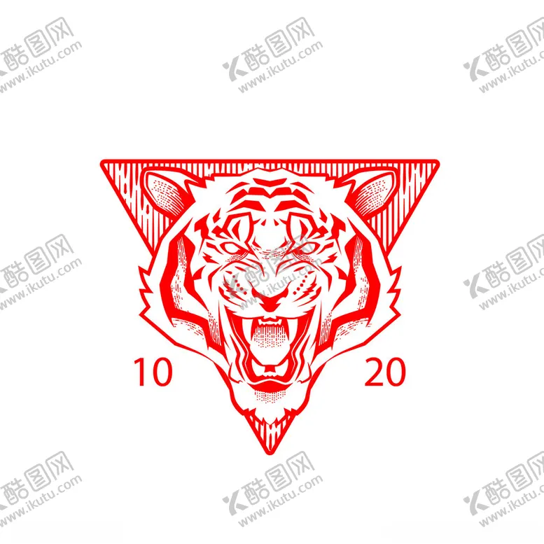 编号：44959903010959029762【酷图网】源文件下载-线条老虎头