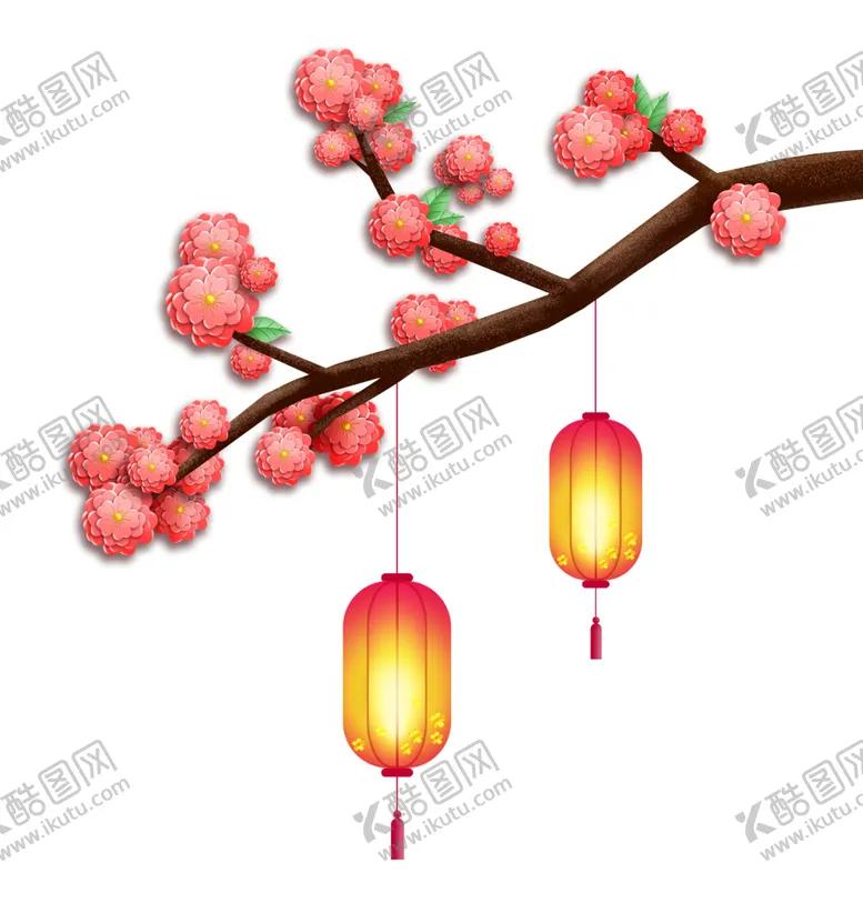 编号：59974804201727504102【酷图网】源文件下载-中国风灯笼梅花元素PNG