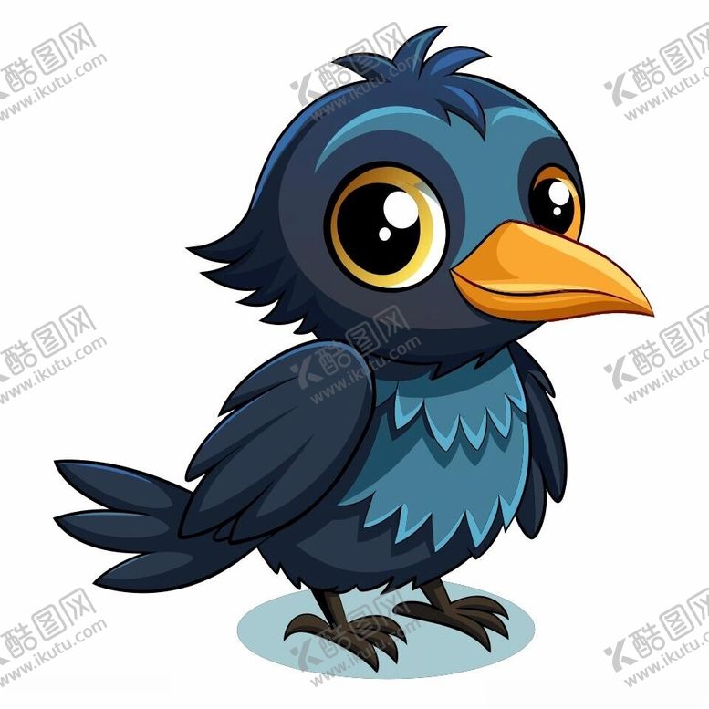 编号：64292602101425501994【酷图网】源文件下载-卡通风格的幼小的乌鸦