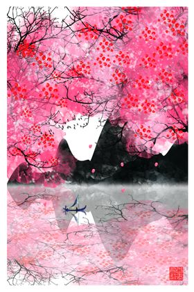 中国风背景小清新画简约