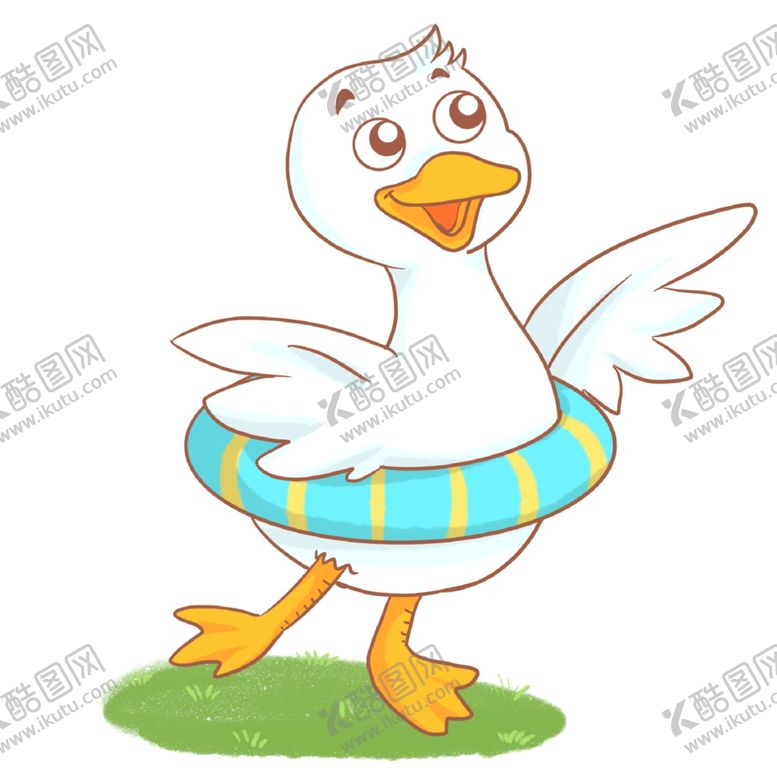 编号：63013810112139009331【酷图网】源文件下载-卡通鸭子救生圈