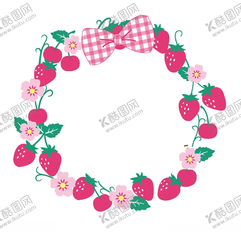 编号：47606804221219562066【酷图网】源文件下载-草莓樱桃花环