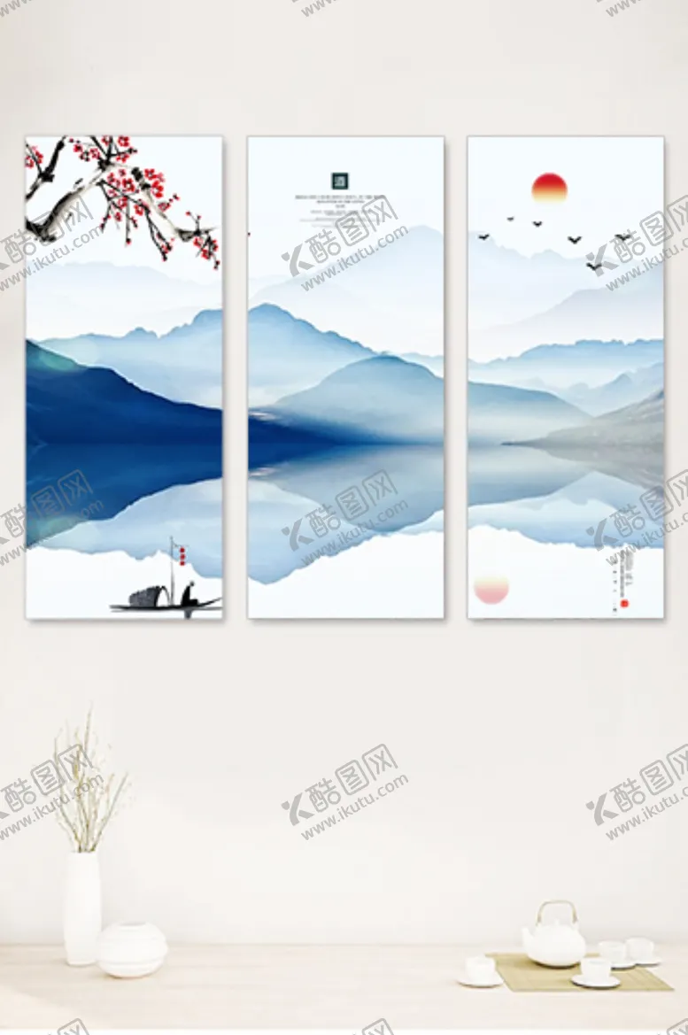 编号：56256007011222505474【酷图网】源文件下载-新中式山水画