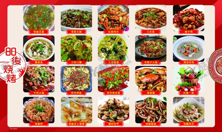 编号：31860812010831354187【酷图网】源文件下载-烧烤店灯箱画面