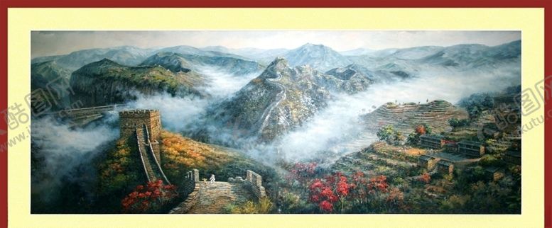 编号：36559310101538114689【酷图网】源文件下载-山水画长城